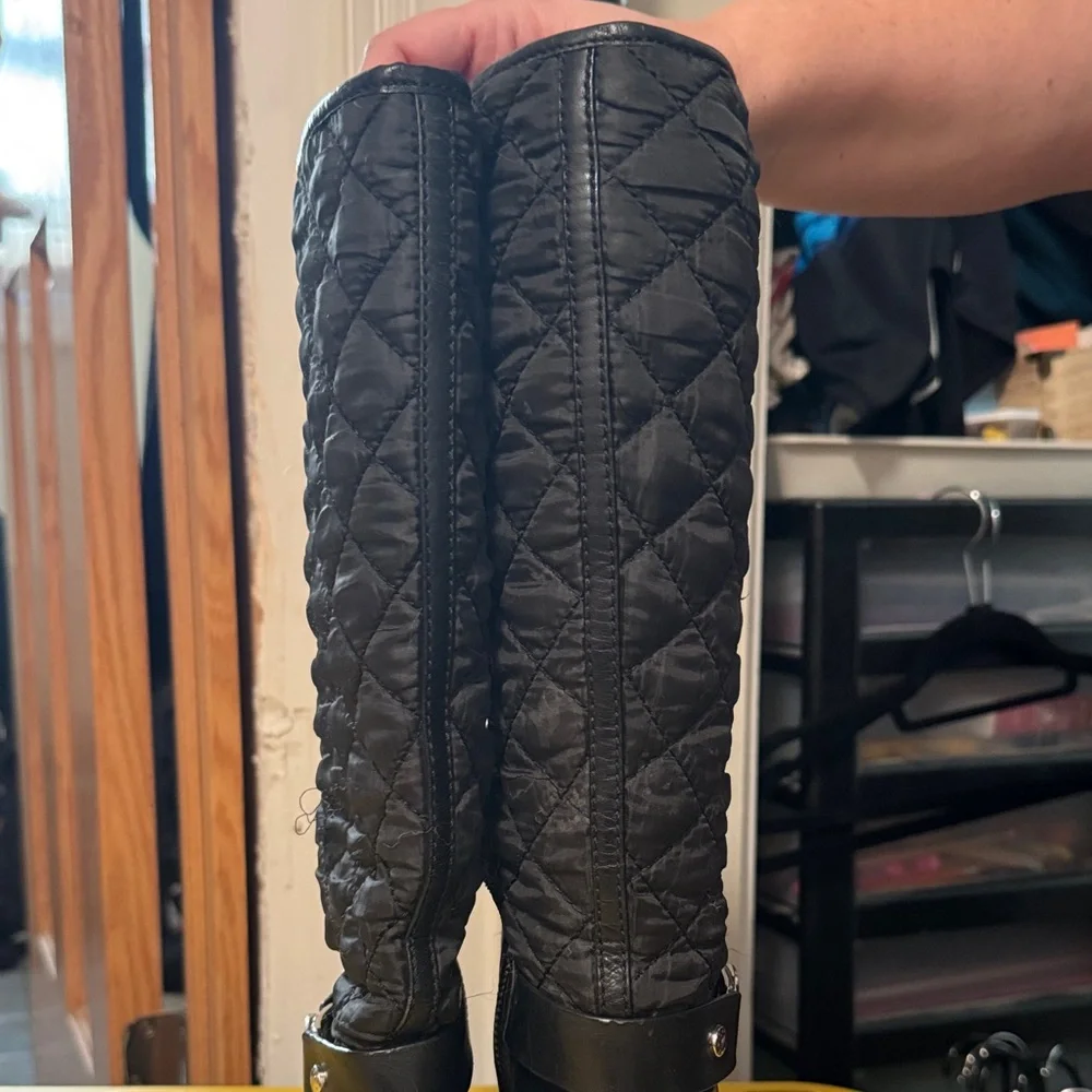 Michael Kors Black Quilted Wedge Boots